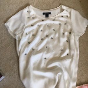 White House black market Silk white blouse